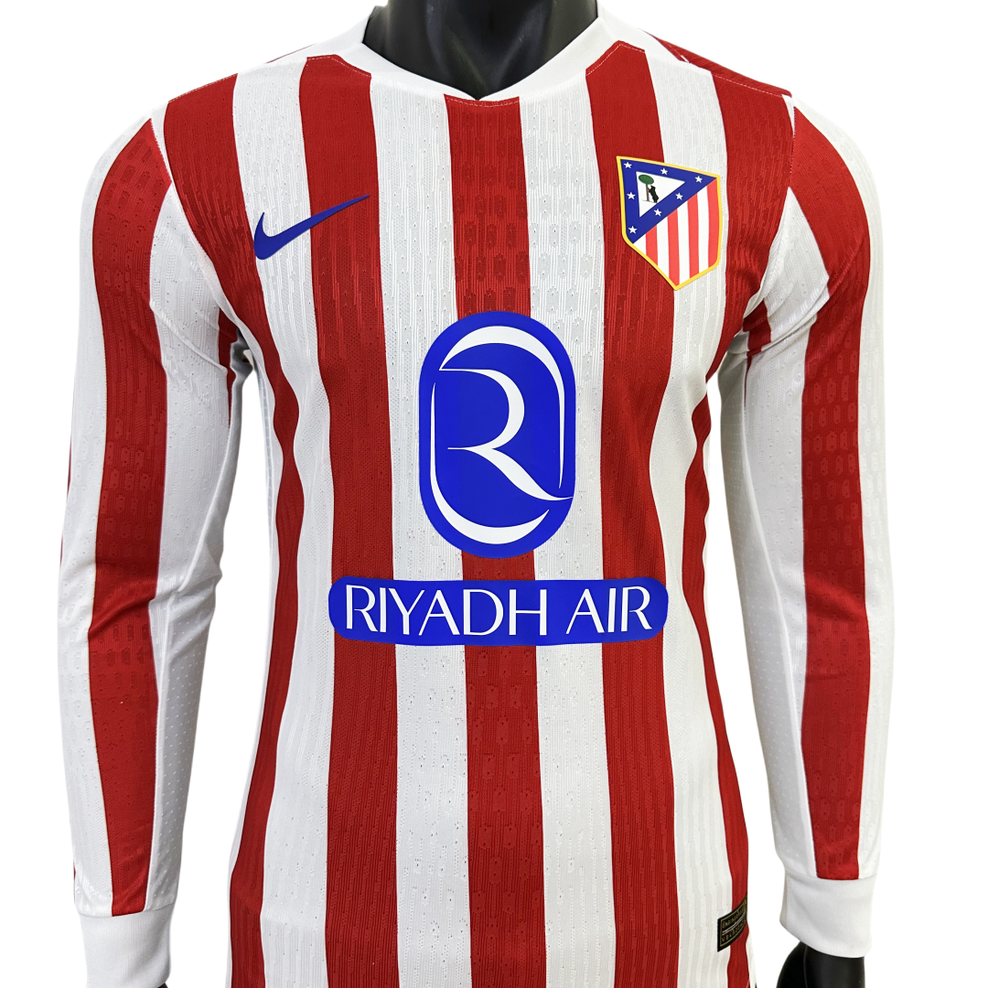Player Version Atletico Madrid Home Long Sleeve Jersey 2025/26