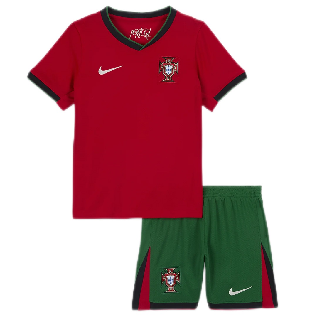 Kid's Portugal Home Jersey+Shorts EURO 2024