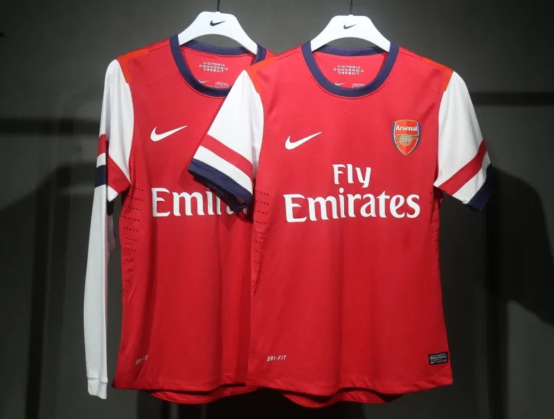Arsenal Authentic Soccer Retro Jersey Home Long Sleeve Shirt 2012-13