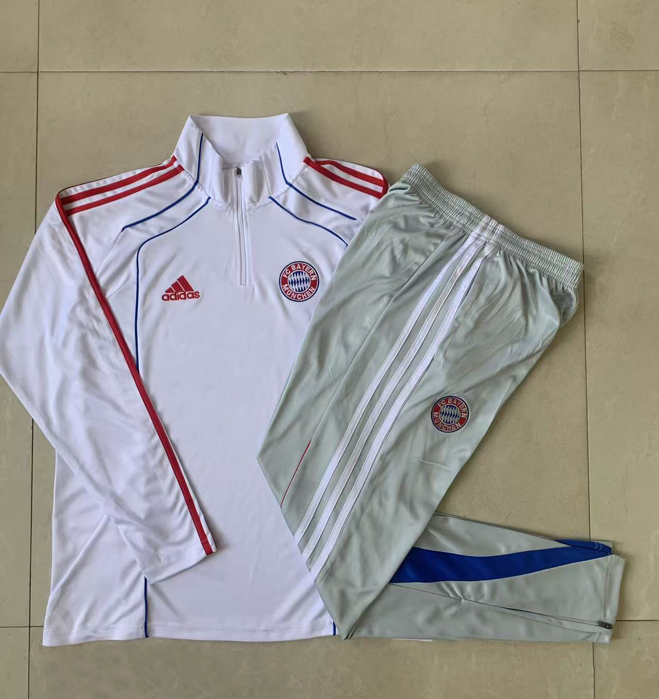 Kids Bayern Munich Training Kit (Sweatshirt+Pants) White 2025/26