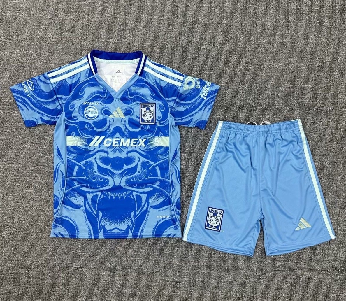 Tigres UANL Soccer Jersey Away Kids Kit Jersey+Shorts 2025/26
