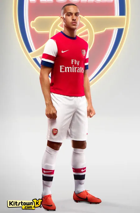 Arsenal Authentic Soccer Retro Jersey Home Long Sleeve Shirt 2012-13