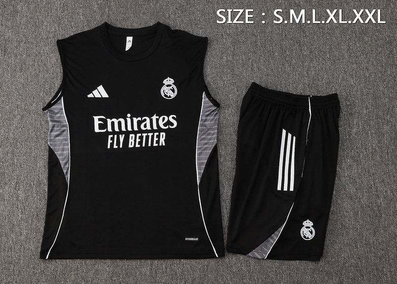 Real Madrid Sleeveless Training Kit Black 2025/26