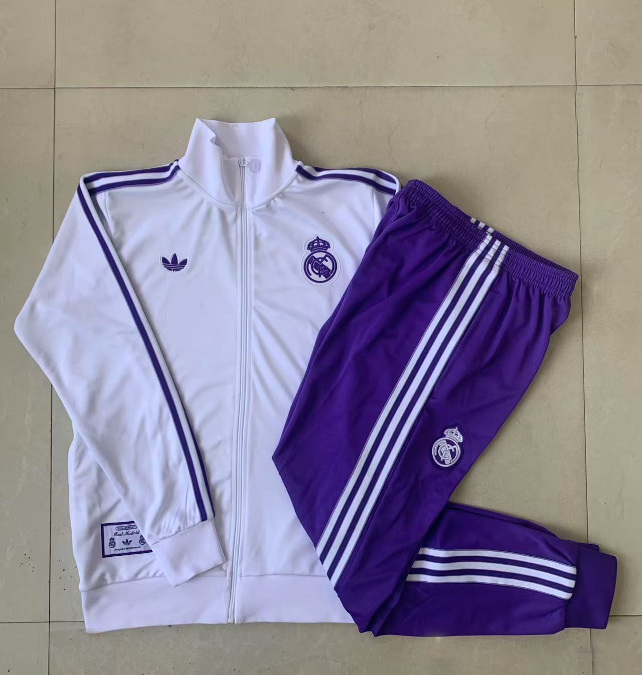Kids Real Madrid Training Kit (Jacket+Pants) White 2025/26