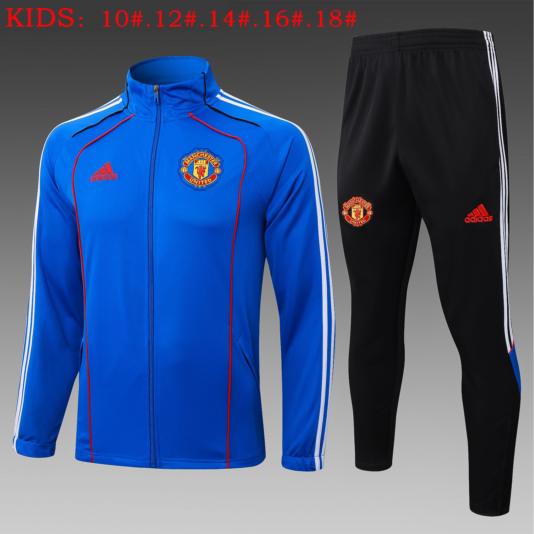 Kids Manchester United Training Kit (Jacket+Pants) Blue 2025/26