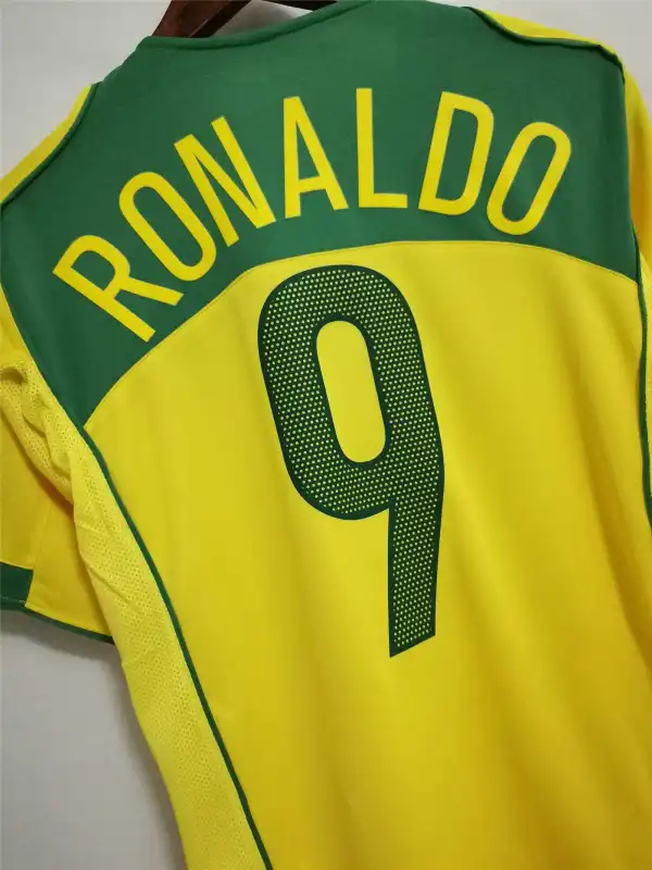 Brazil Retro Jersey Custom Home Soccer Jersey 2004