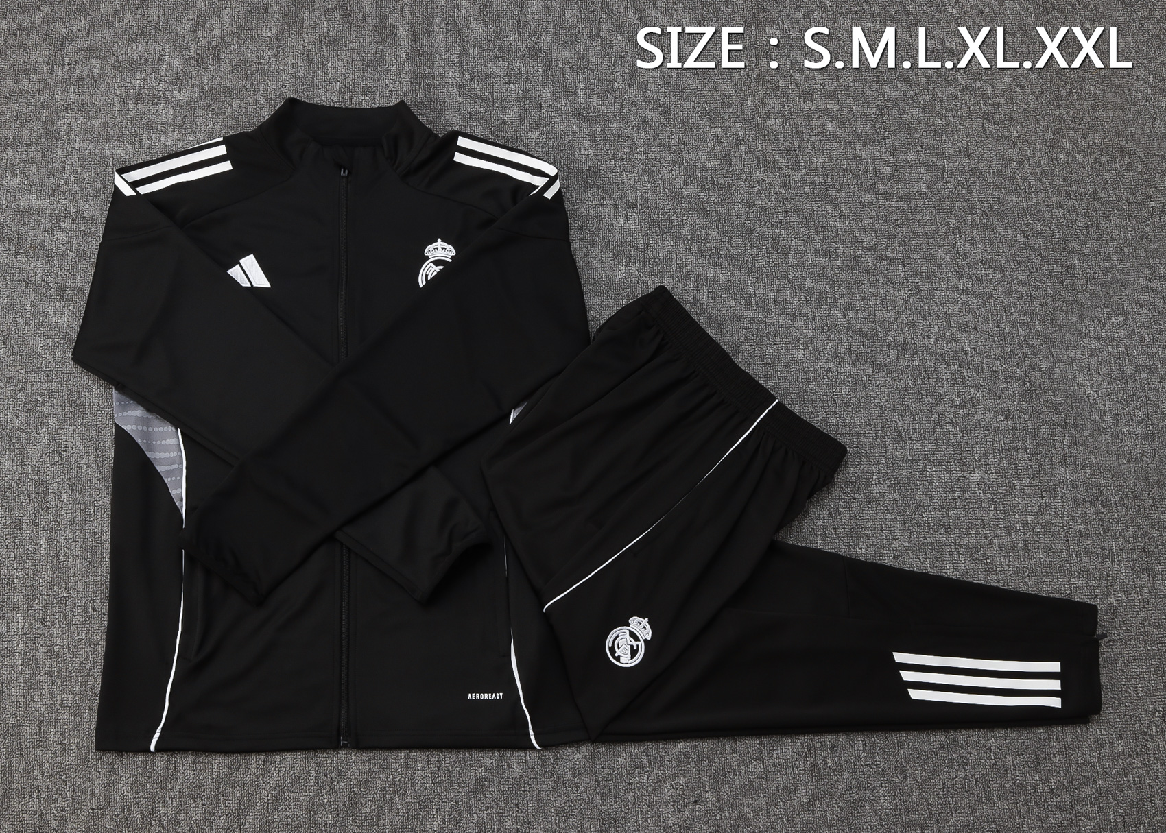 Real Madrid Training Kit (Jacket+Pants) Black 2025/26