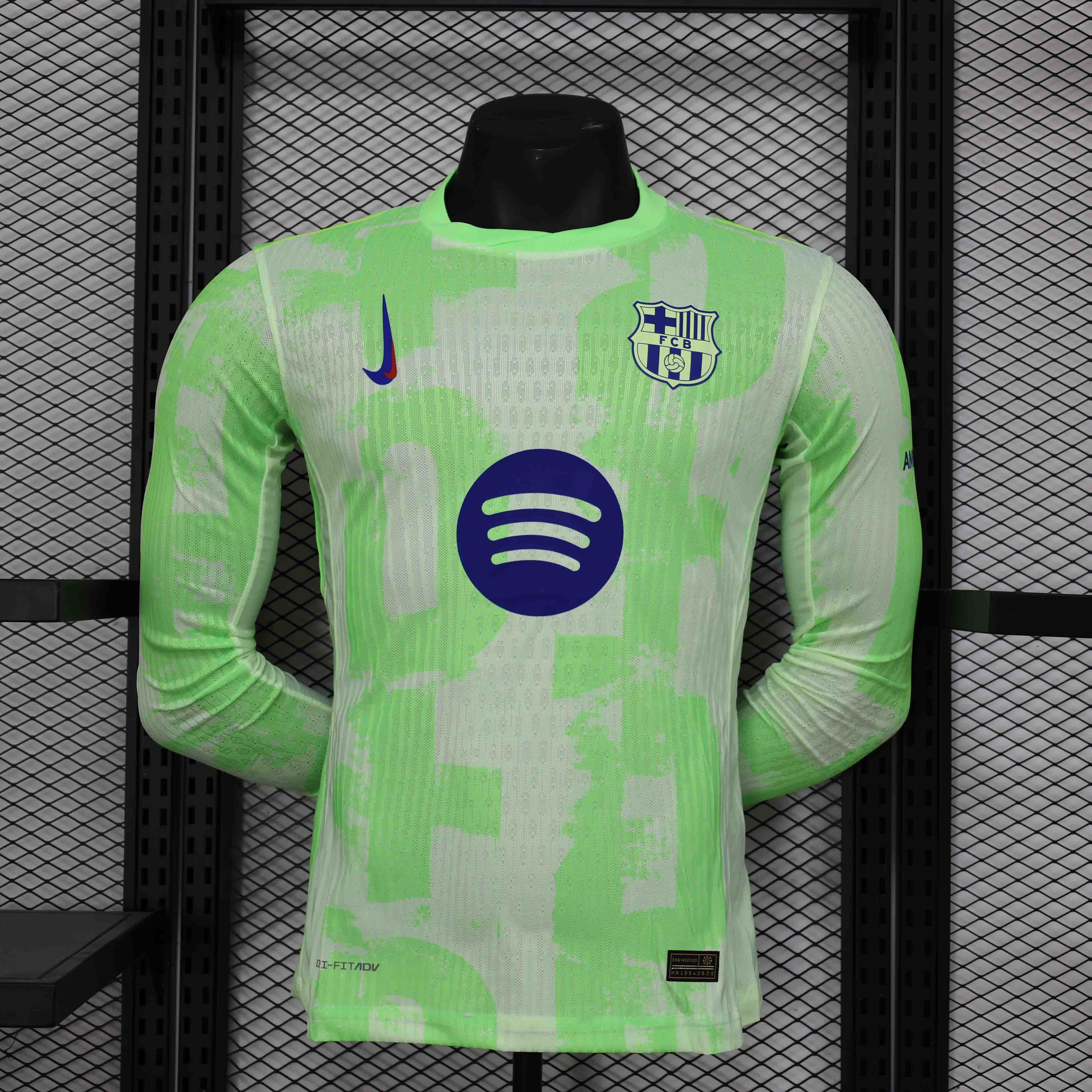 Authentic Soccer Jersey Barcelona Third Away Shirt Long Sleeve 2024/25 Spotify Logo Without Text