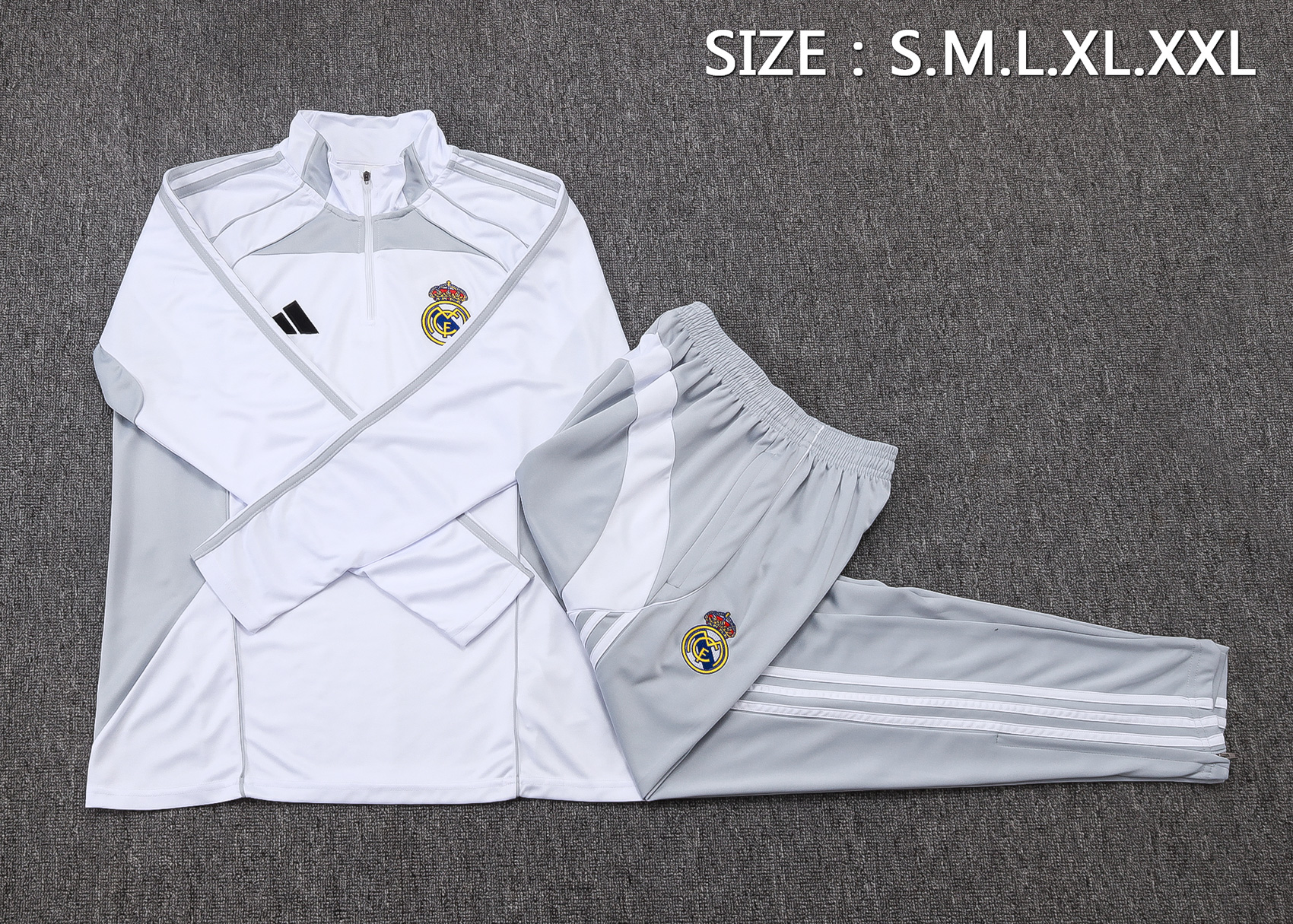 Real Madrid Training Kit (Sweatshirt+Pants) White 2025/26