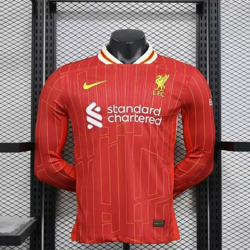 Liverpool Authentic Football Jersey Home Long Sleeve Shirt 2024/25