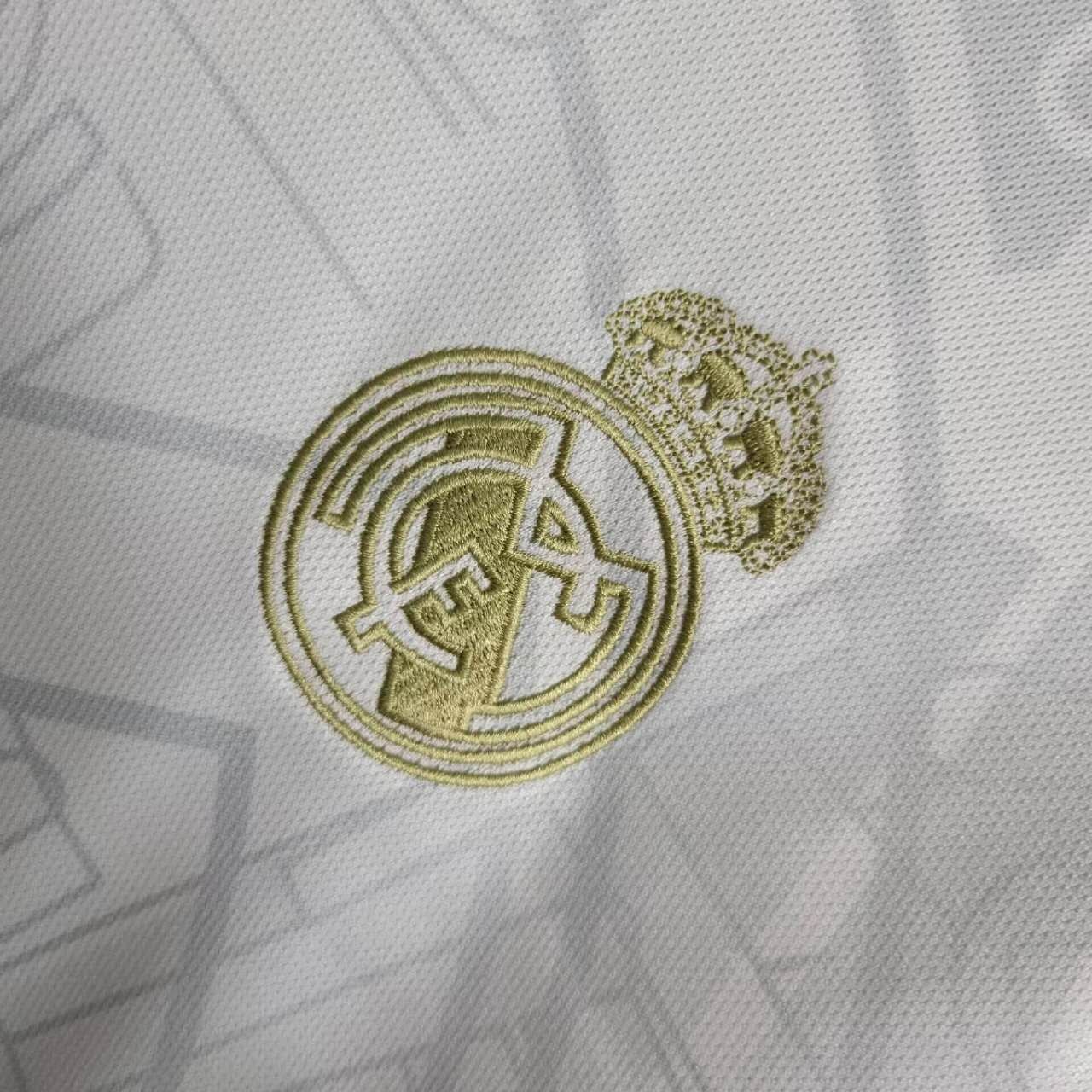 Real Madrid Soccer Jersey Golden & White Custom Shirt 2023/24