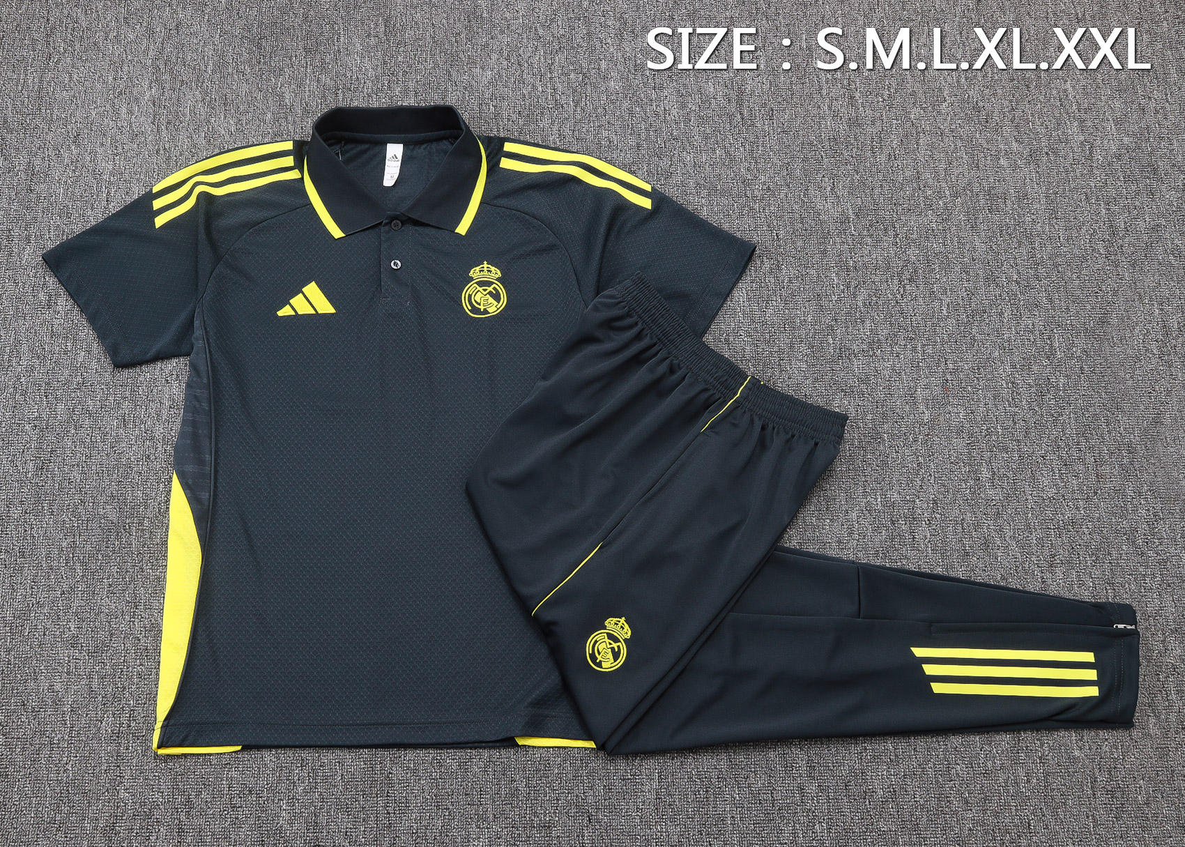 Real Madrid Training Kit (Polo+Pants) Gray 2025/26