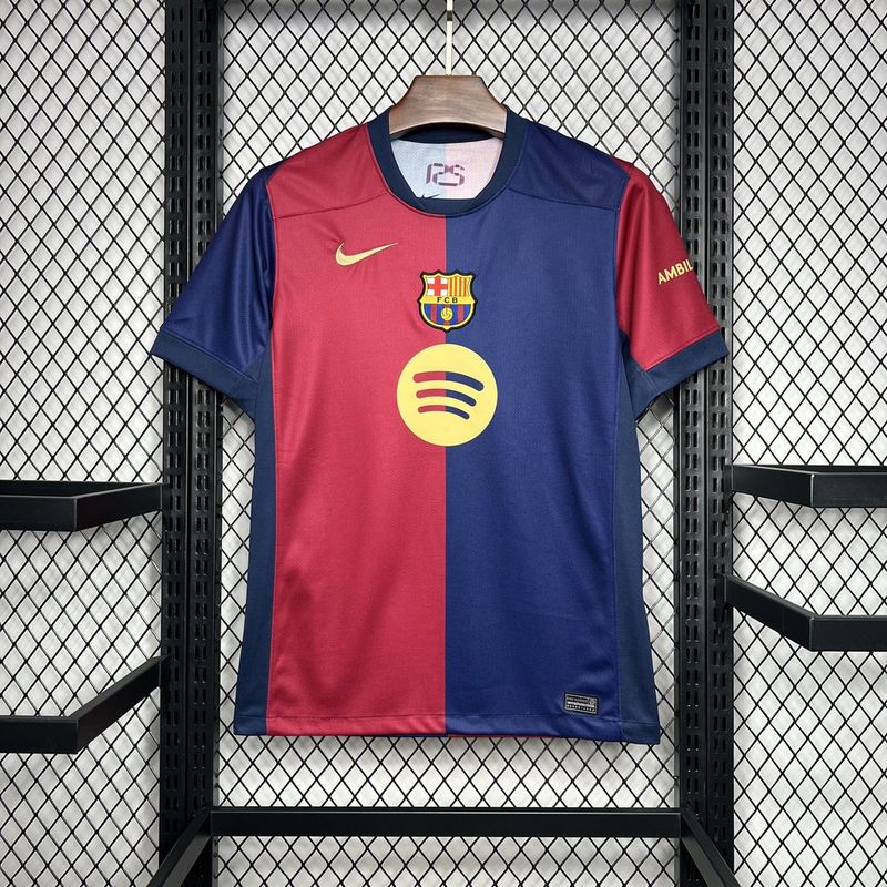 RAPHINHA #11 Barcelona Home Soccer Jersey 2024/25 - Spotify Logo Without Text