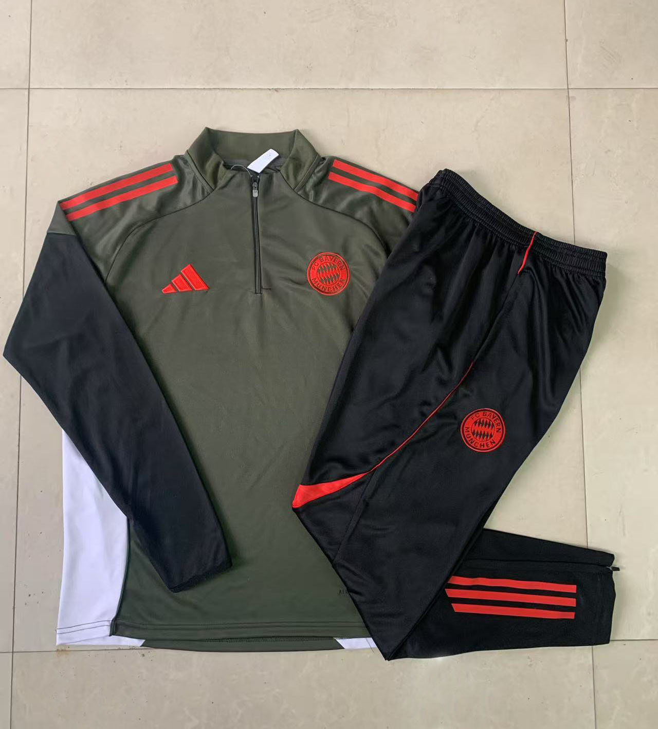 Kids Bayern Munich Training Kit (Sweatshirt+Pants) Deep Green 2025/26