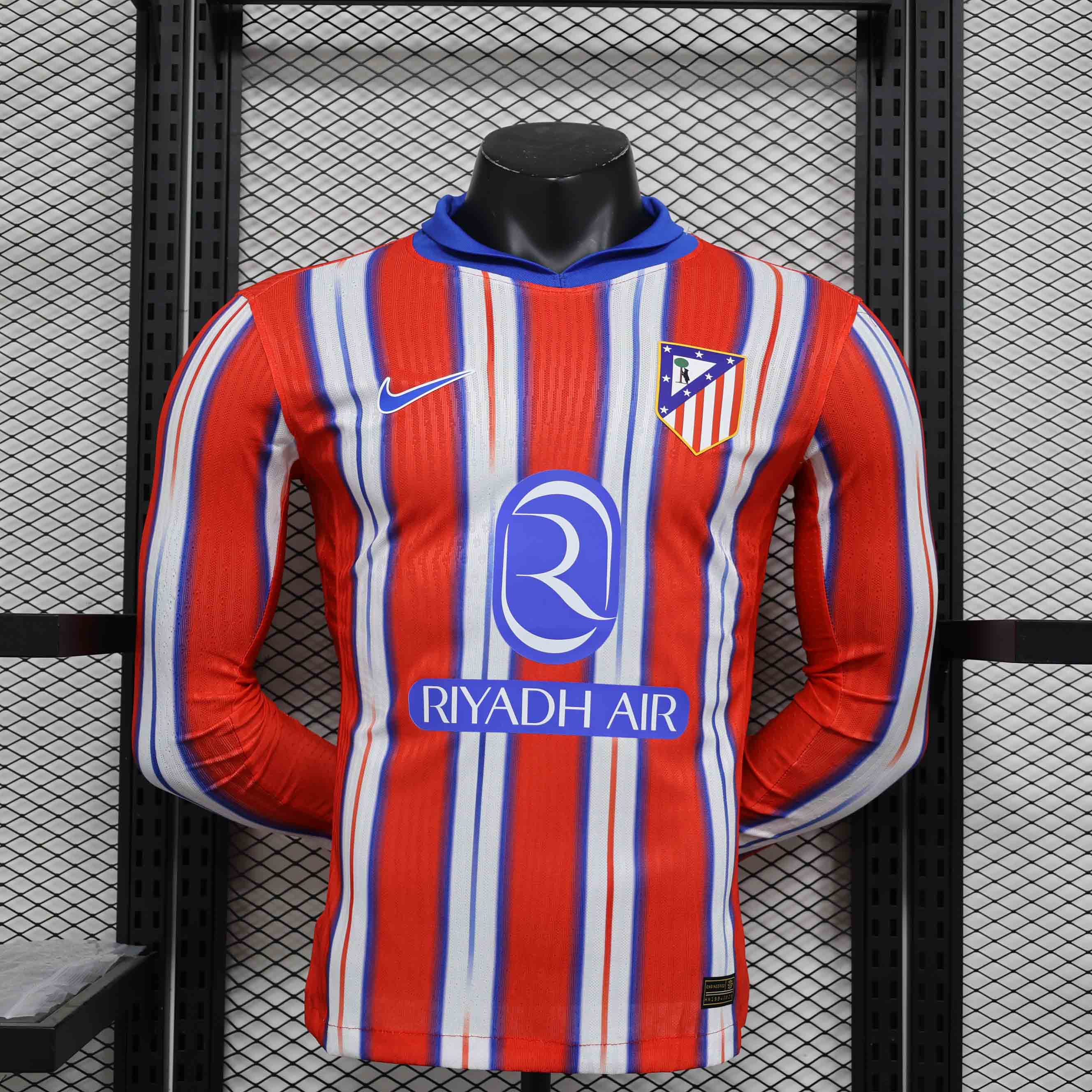 Authentic Soccer Jersey Atletico Madrid Home Long Sleeve Shirt 2024/25