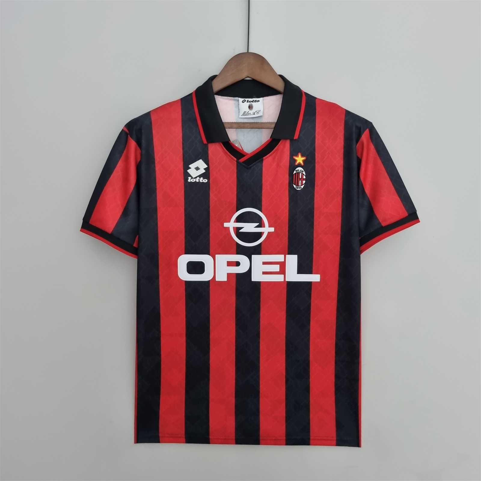 AC Milan Retro Soccer Jersey Home Custom Shirt 1995/96
