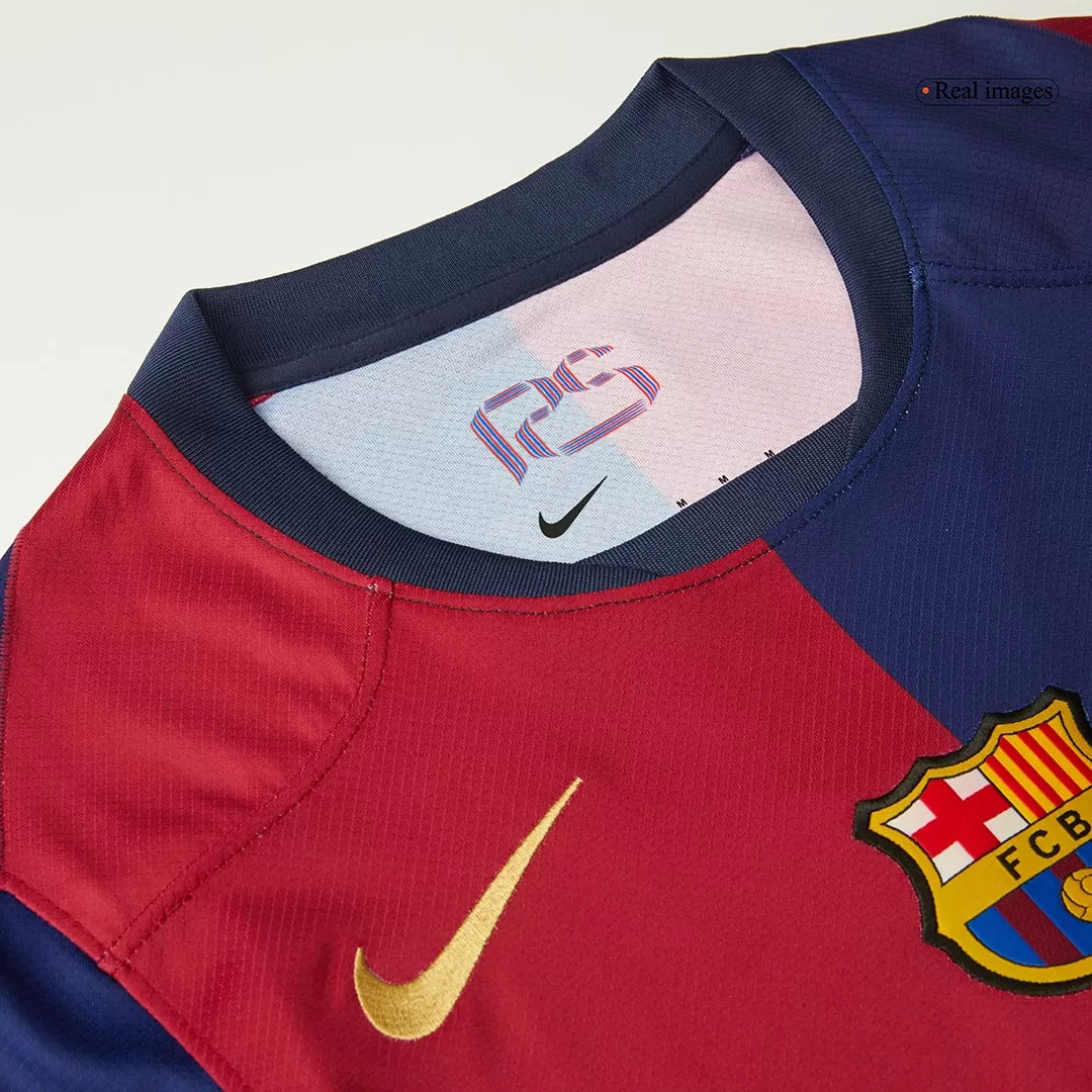 PEDRI #8 Barcelona Home Soccer Jersey 2024/25 - Spotify Logo Without Text