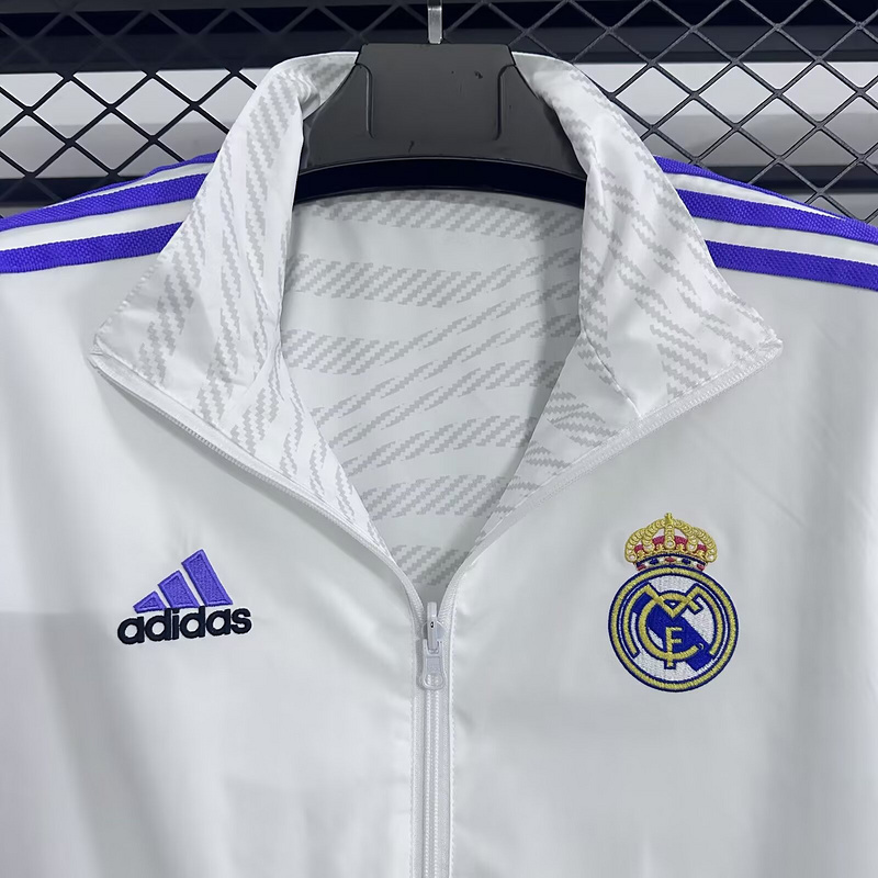 Real Madrid Reversible Double-Sides Windbreaker Jacket White&Gray 2025-26