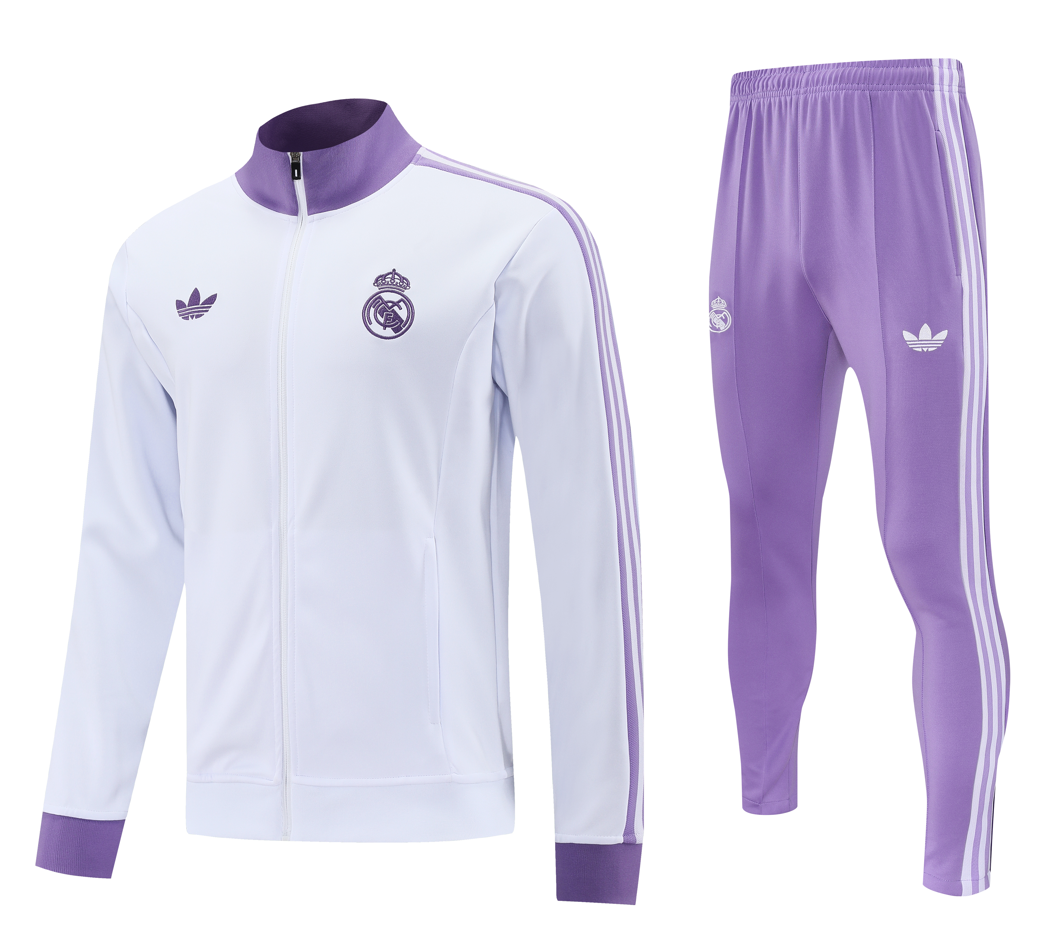 Real Madrid Training Kit (Jacket+Pants) White&Purple 2025/26
