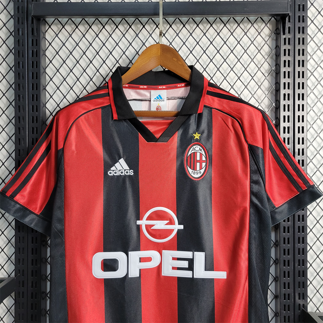 AC Milan Retro Soccer Jersey Home Custom Shirt 1998/00
