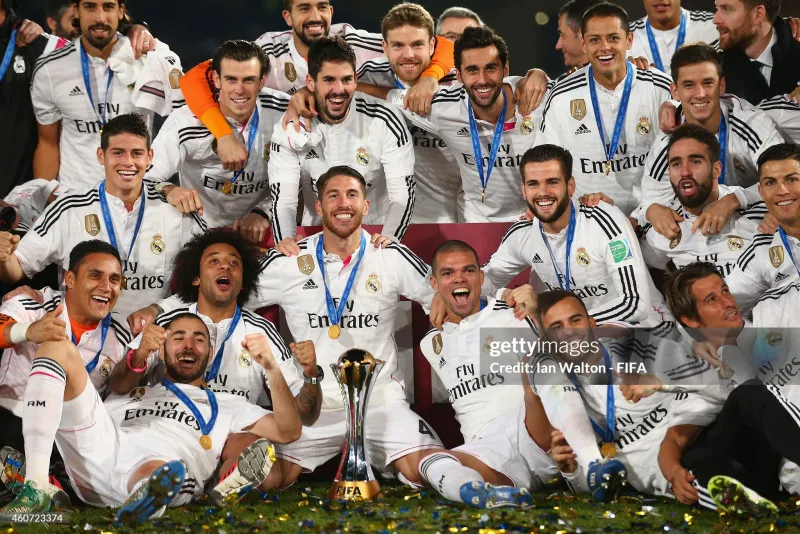 Real Madrid Authentic Retro Jersey Home Long Sleeve Soccer Shirt 2014/15