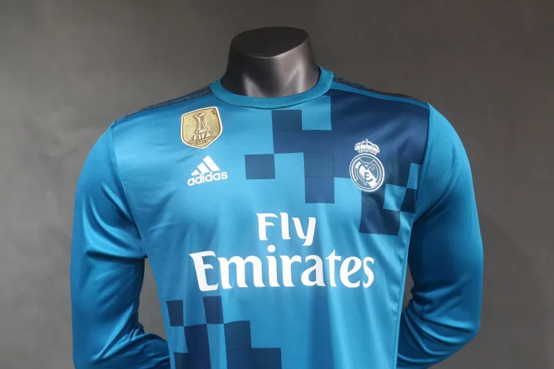 Real Madrid Authentic Retro Jersey Third Away Long Sleeve Soccer Shirt 2017/18