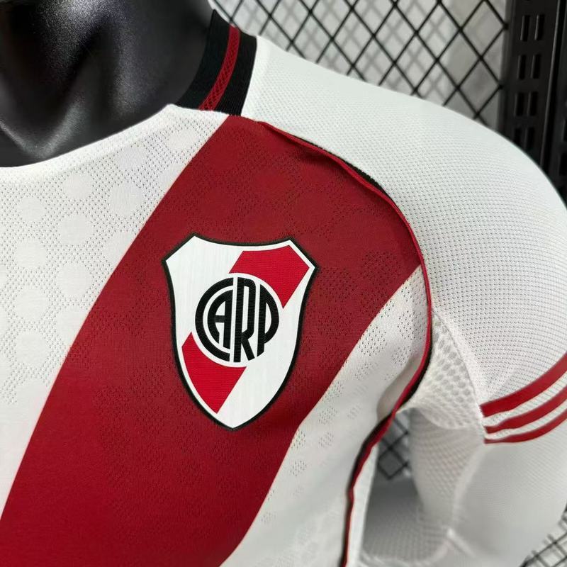 River Plate Authentic Soccer Jersey Home Long Sleeve Shirt 2025/26