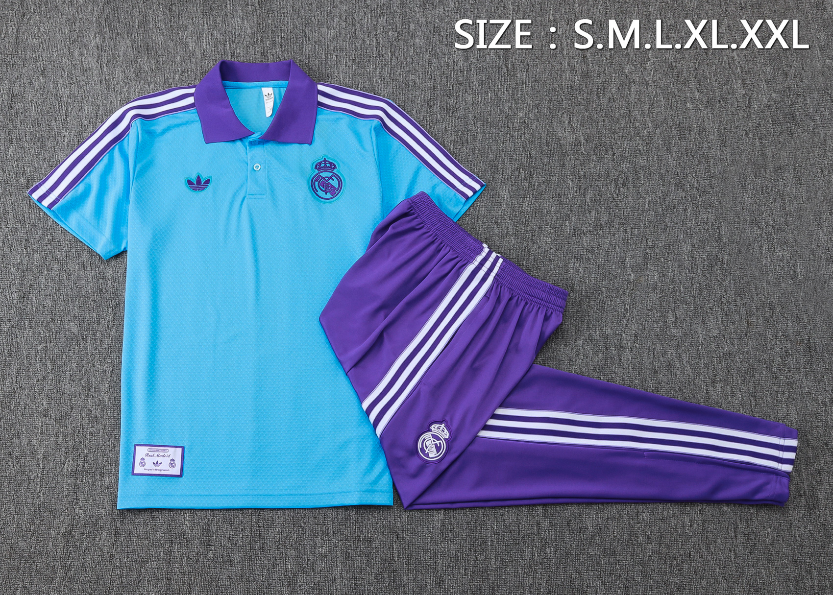 Real Madrid Training Kit (Polo+Pants) Blue 2025/26