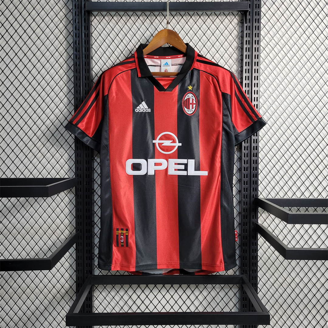 AC Milan Retro Soccer Jersey Home Custom Shirt 1998/00