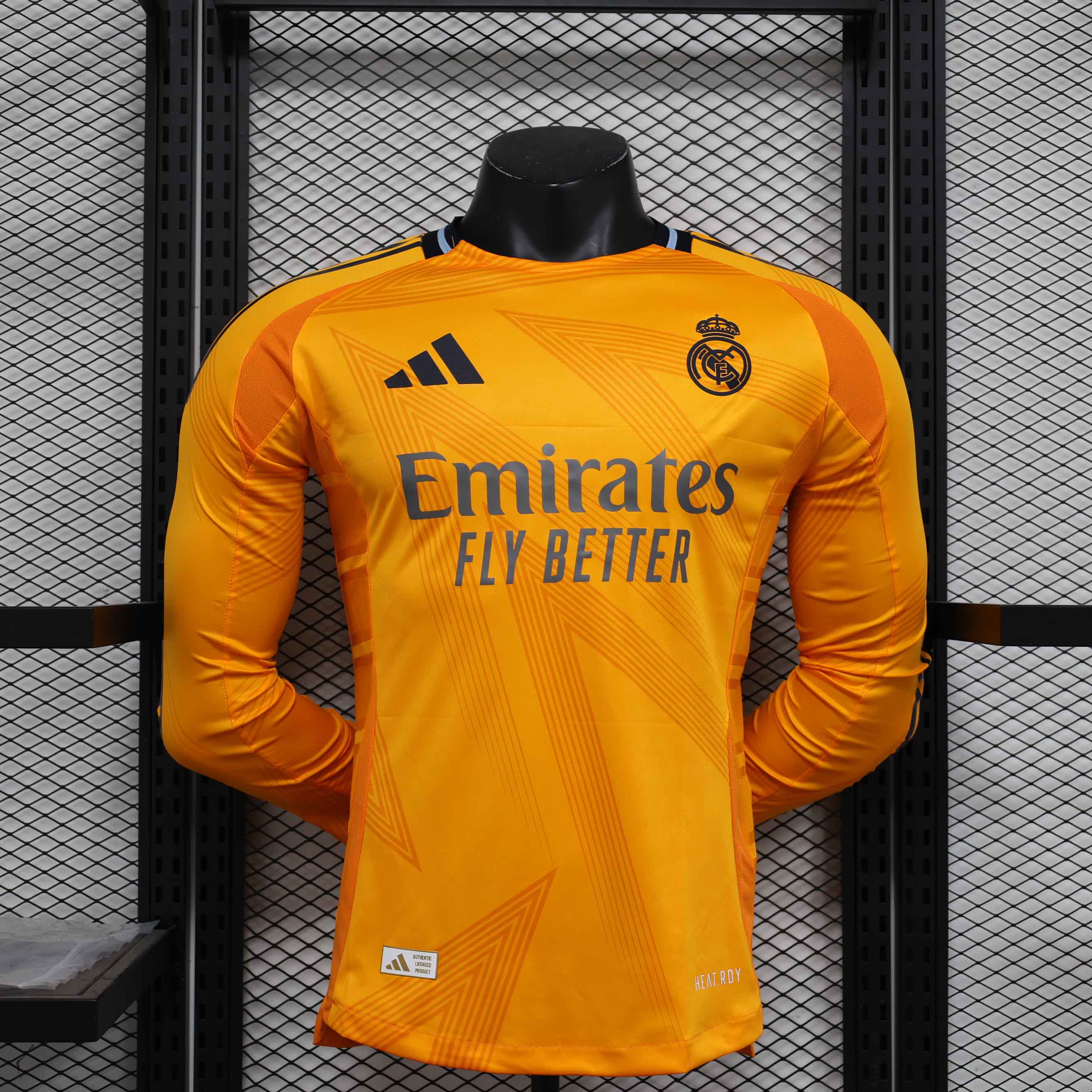 Real Madrid Authentic Soccer Jersey Away Shirt Long Sleeve 2024/25