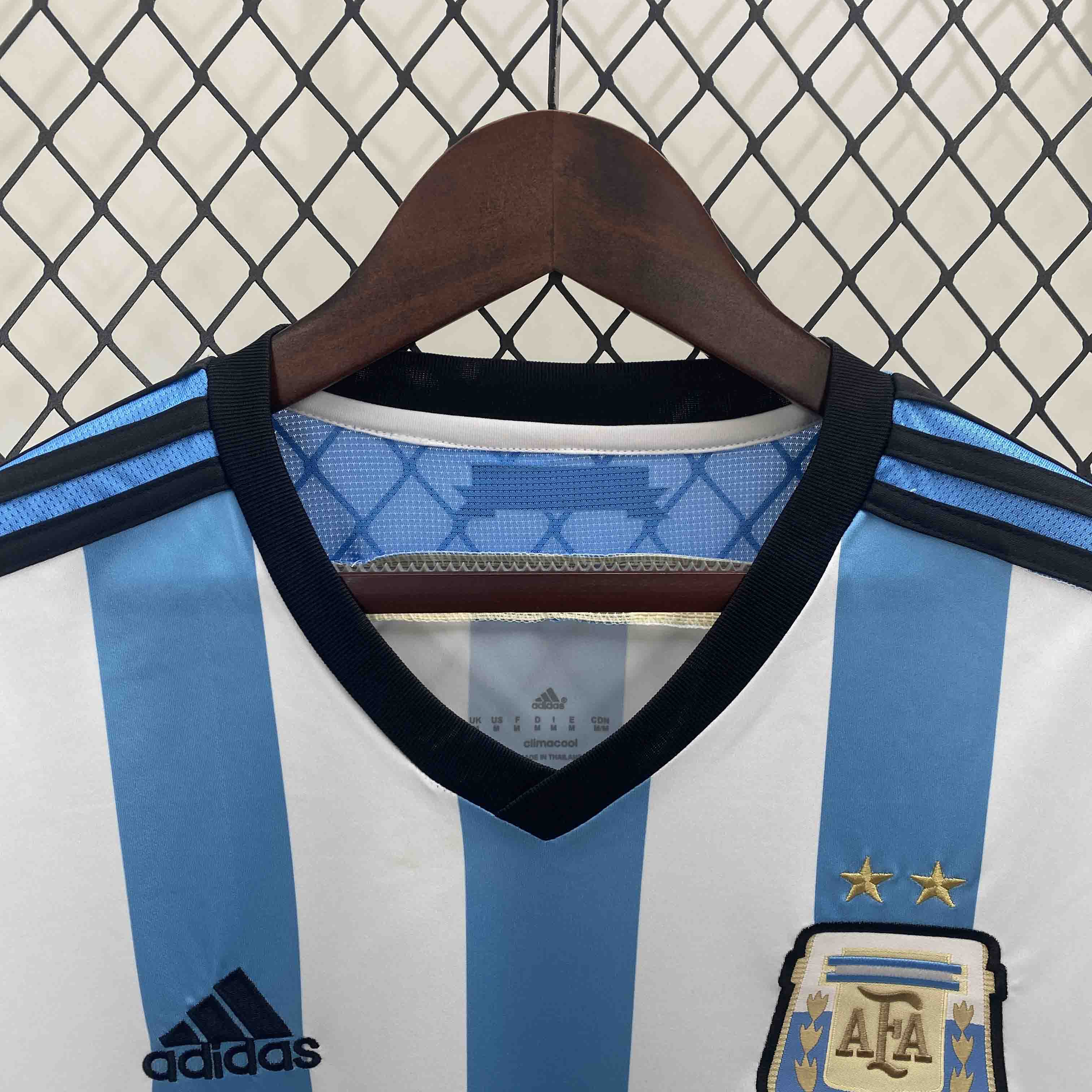 Argentina Retro Jersey Custom Home Football Jersey 2014