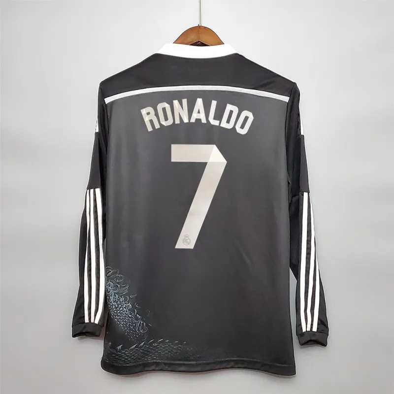 Real Madrid Retro Jersey Third Away Custom Long Sleeve Soccer Shirt 2014/15