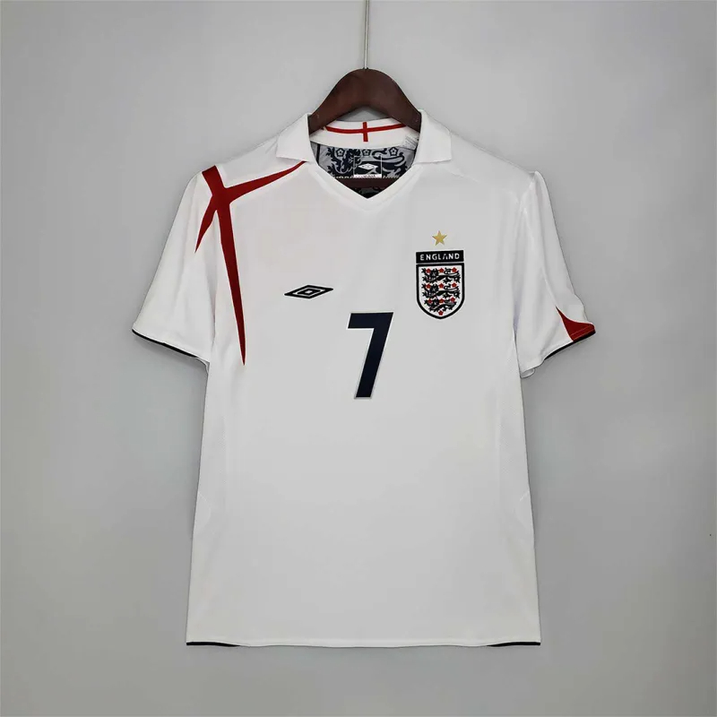 England Retro Soccer Jersey Home Custom Shirt World Cup 2006