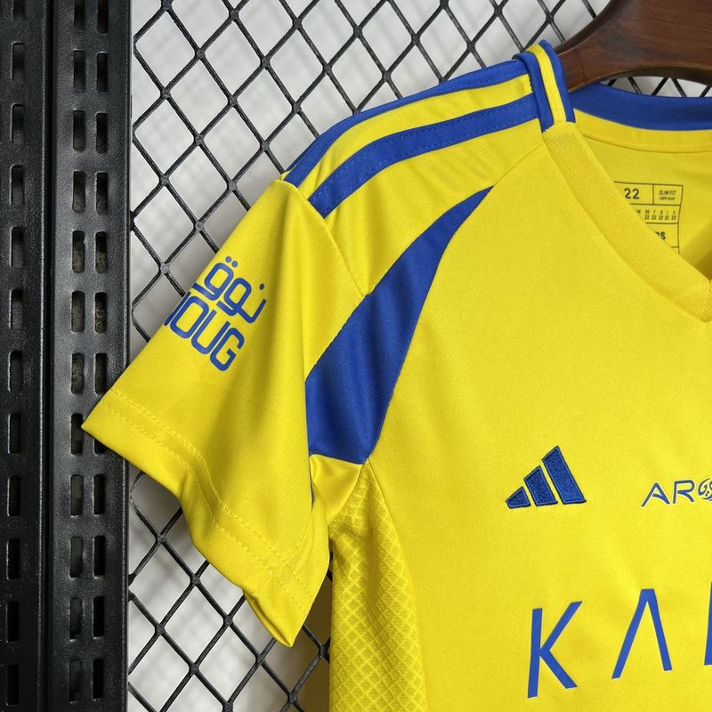 Al Nassr Soccer Jersey Home Kids Kit Jersey+Shorts 2024/25