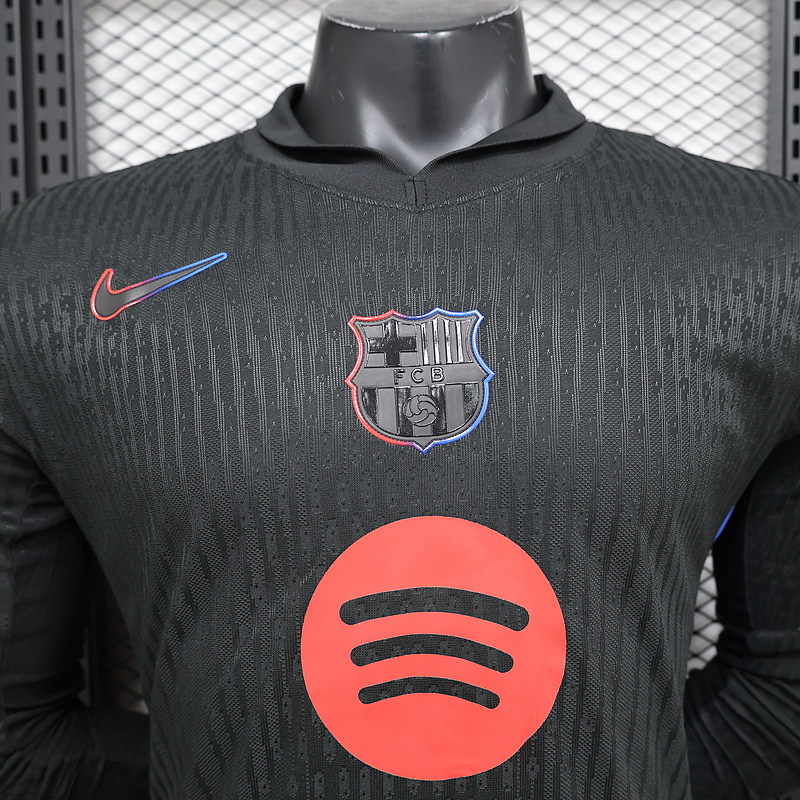Authentic Barcelona Away Soccer Jersey Long Sleeve2024/25 - Spotify Logo Without Text