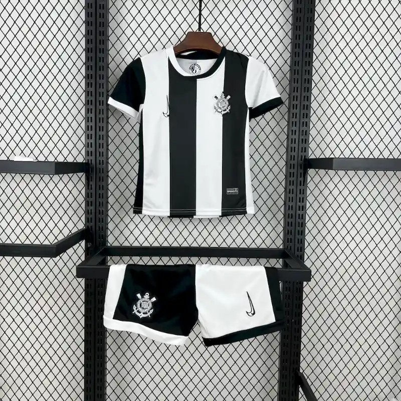 Corinthians Soccer Jersey Third Away Kids Kit Jersey+Shorts 2024