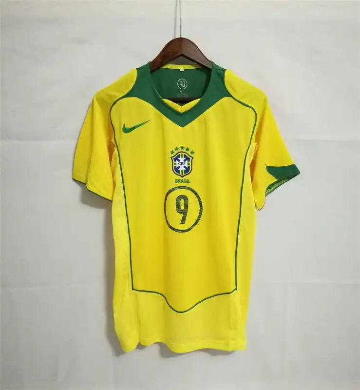 Brazil Retro Jersey Custom Home Soccer Jersey 2004