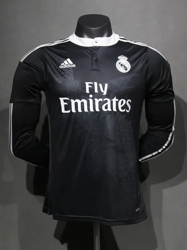 Real Madrid Authentic Retro Jersey Third Away Long Sleeve Soccer Shirt 2014/15