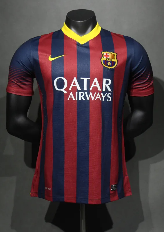Authentic Barcelona Retro Jersey Home Soccer Shirt 2013-14