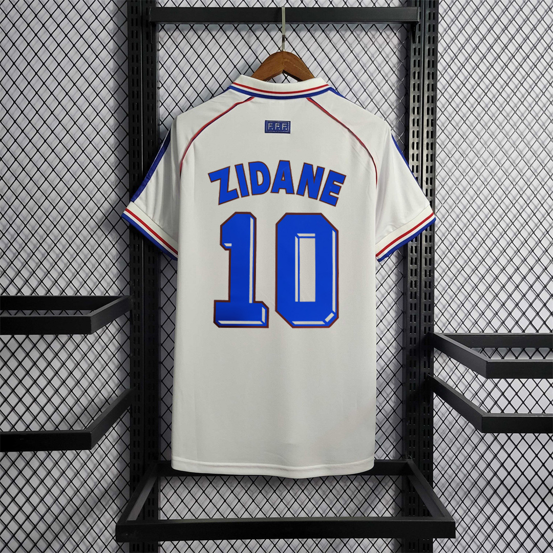 Zidane#10 France Retro Soccer Jersey Away Shirt World Cup 1998