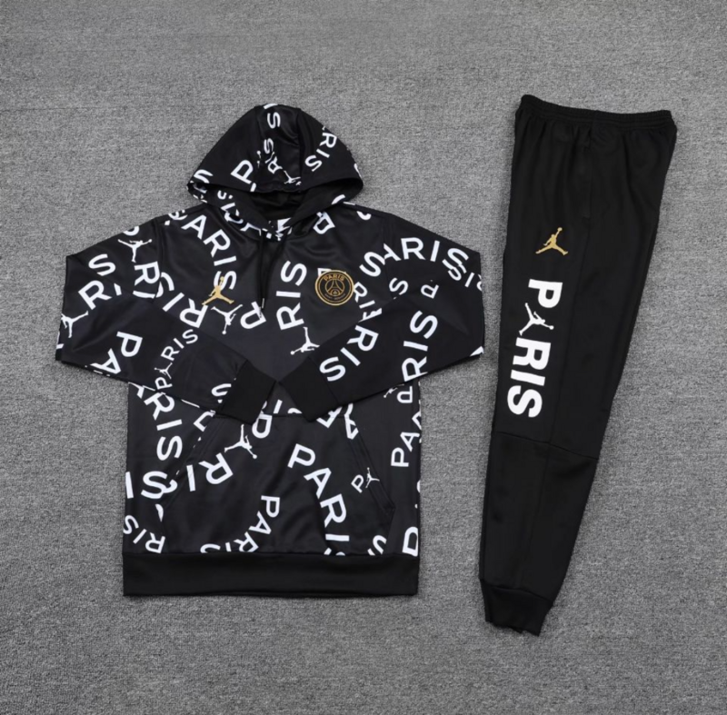 PSG Technical Hoodie Training Kit (Sweatshirt+Pants) Black 2025/26