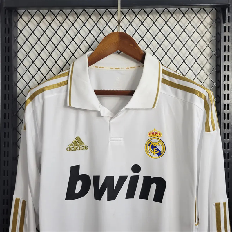 Real Madrid Retro Jersey Home Long Sleeve Soccer Custom Shirt 2011/12