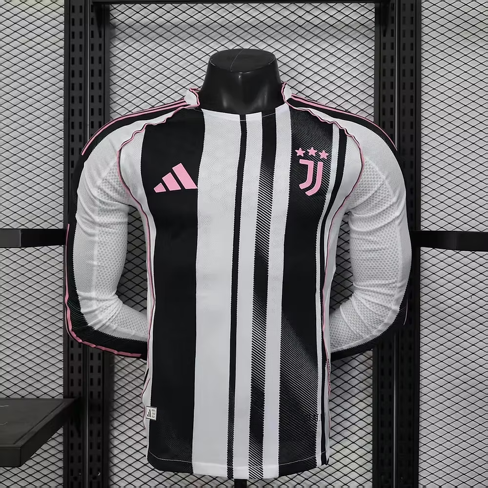 Juventus Authentic Soccer Jersey Home Long Sleeve Shirt 2025/26