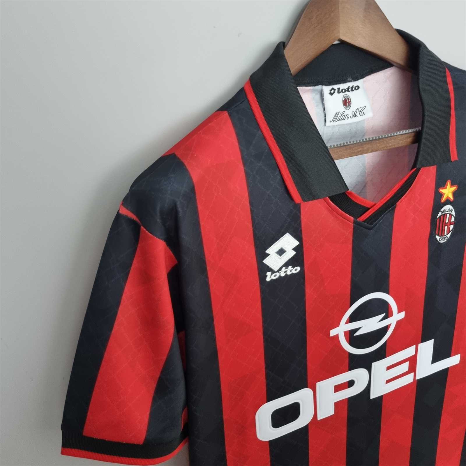 Maldini #3 AC Milan Retro Soccer Jersey Home Shirt 1995/96