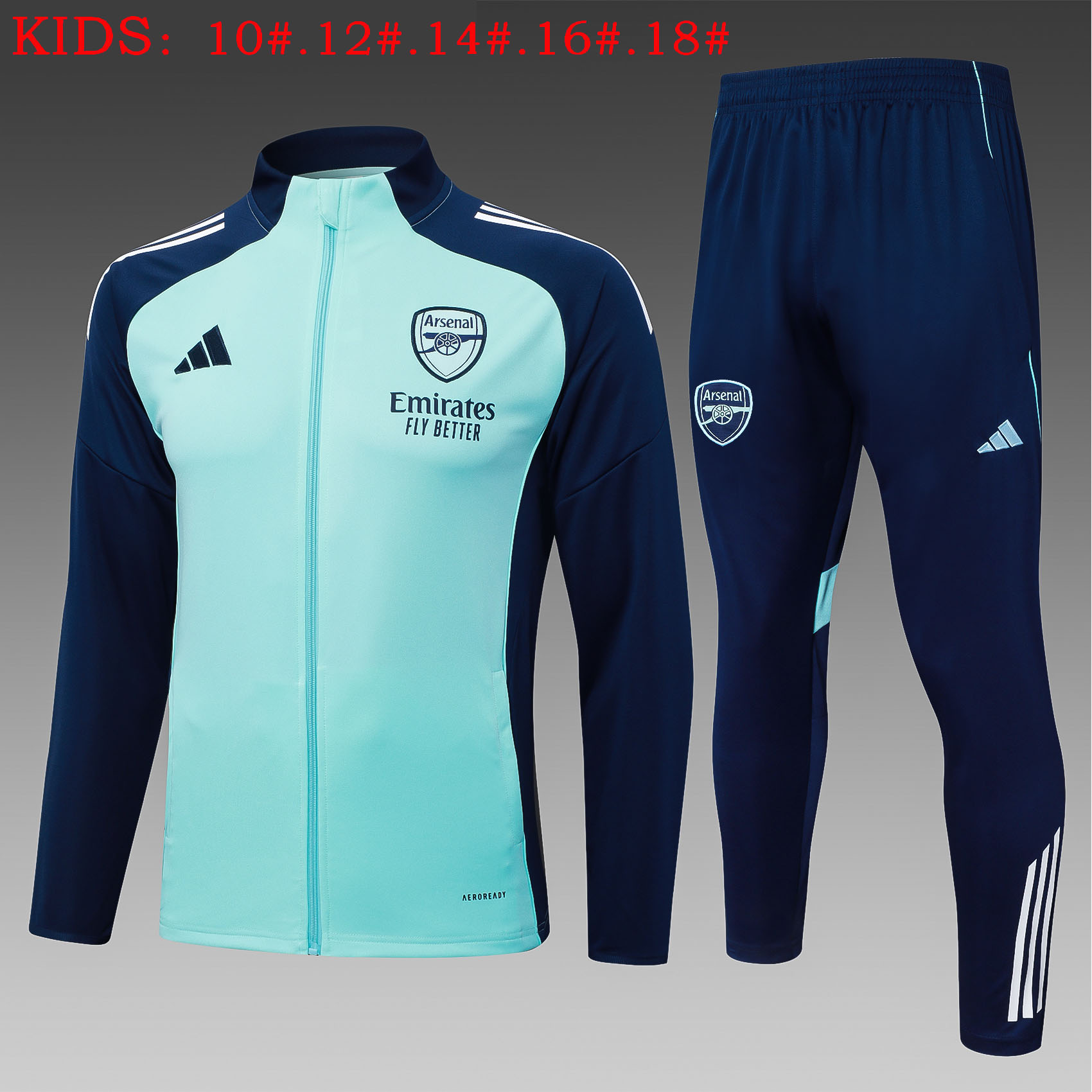 Kids Arsenal Training Kit (Jacket+Pants) Light Green 2025/26