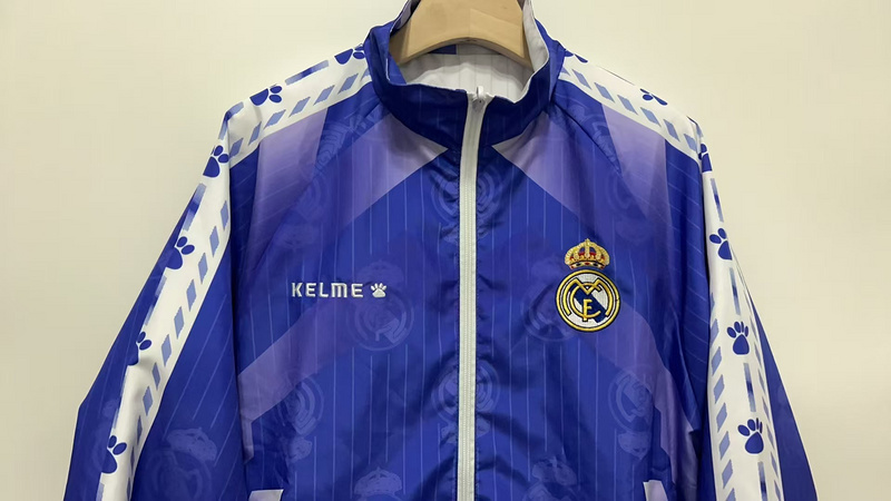 Real Madrid Retro Reversible Double-Sides Windbreaker Jacket 1996-97
