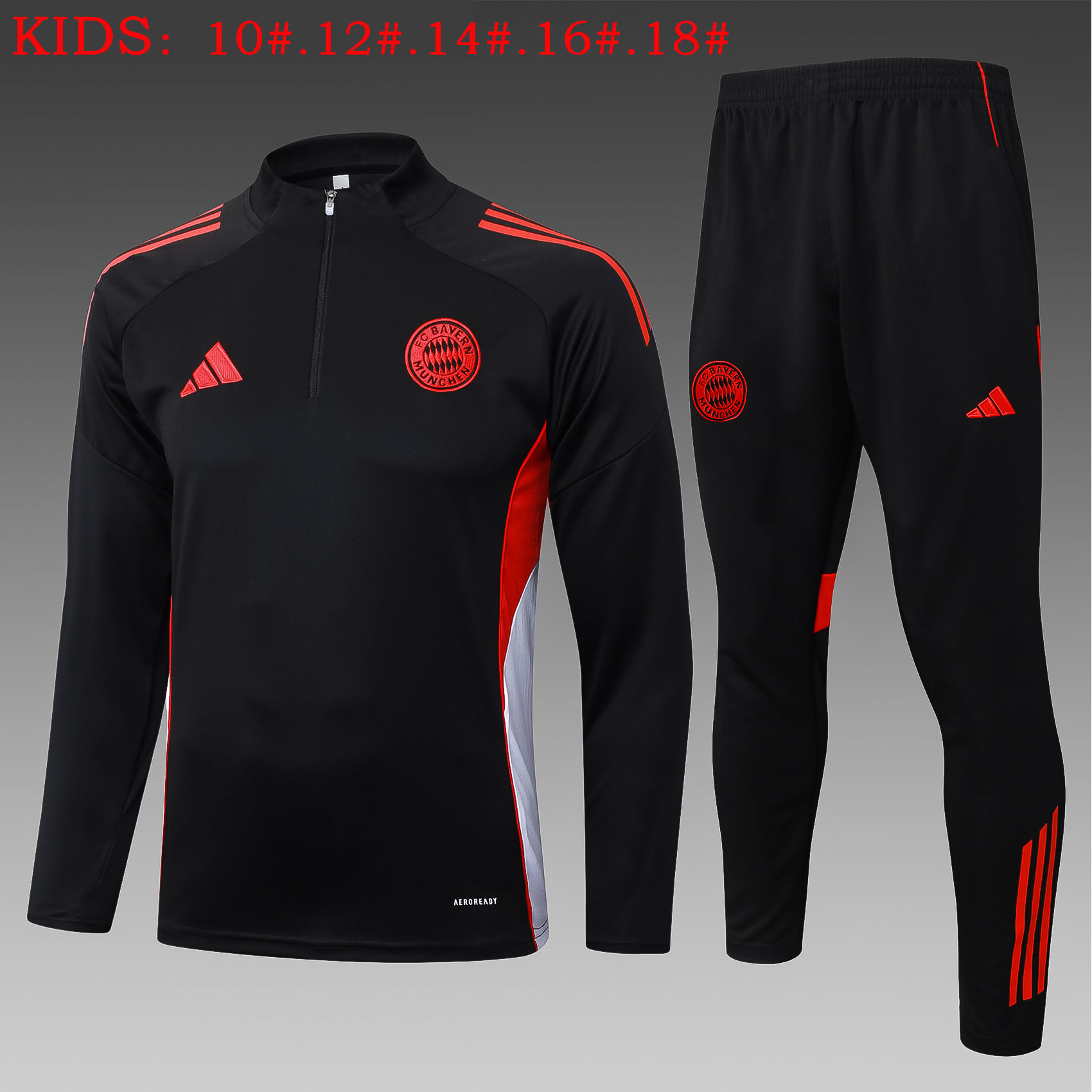 Kids Bayern Munich Training Kit (Sweatshirt+Pants) Black 2025/26