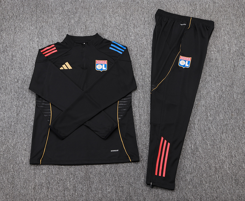 Olympique Lyonnais Training Kit (Sweatshirt+Pants) Black 2025/26