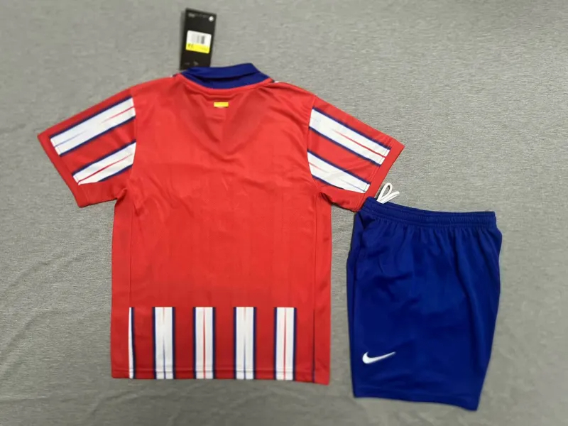 Atletico Madrid Soccer Jersey Home Kids Kit Jersey+Shorts 2024/25