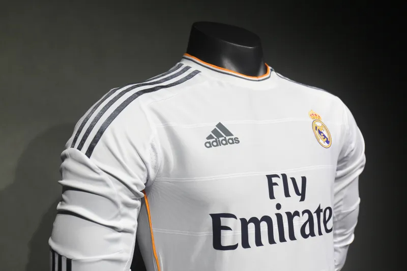 Real Madrid Authentic Retro Jersey Home Long Sleeve Soccer Shirt 2013/14